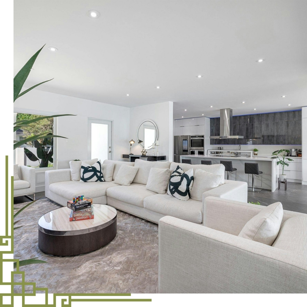 Professional home cleaning service in Connecticut cleaning a living room with attention to detail